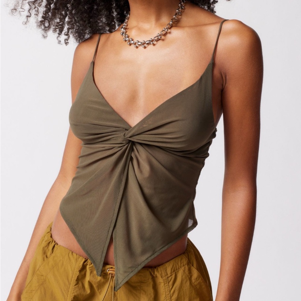 Urban Outfitters Khaki Twist Front Cami
